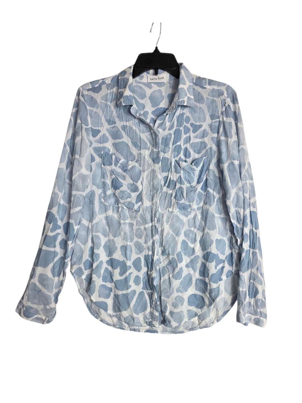 Bella Dahl Light Blue and White Animal Print Button-Down Shirt